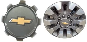 CHEVY SILVERADO 2500 AND 3500 20-23 GRAY WITH GOLD EMBLEM CENTER CAP  genuine - Picture 1 of 3