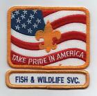 Fish & Wildlife Service Strip w/ "Take Pride in America" Boy Scout Patch, Mint!