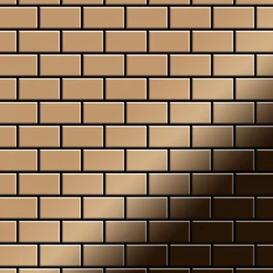 Mosaik Fliese massiv Metall Titan hochglänzend kupfer 1,6mm stark House-Ti-AM - Bild 1 von 3