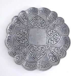 Kimberly McSparran Forevermore Carson Pewter Two Hearts Decorative Plate 2002 - Picture 1 of 4
