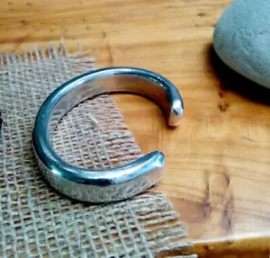 Heavy Solid 925 Sterling Silver Shining Cuff Unisex Bangle Bracelet Jewelry - Picture 1 of 8