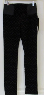 NEW One 5 One Textured Velvet Leggings Chocolate Chevron Pattern Women's XL - Image 1 of 2