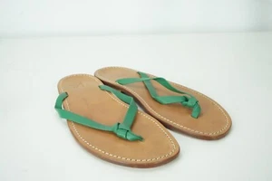 Sandalias Isaia de cuero pesado marrón verde esmeralda anudadas para hombre talla 42 NUEVAS - Imagen 1 de 3