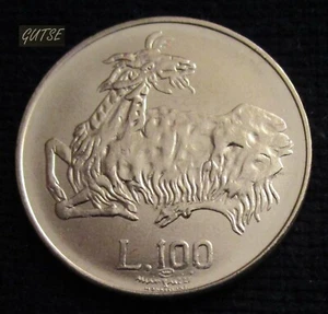 *GUTSE* SAN MARINO, 100 LIRAS 1974, CABRA, SIN CIRCULAR. - Foto 1 di 2