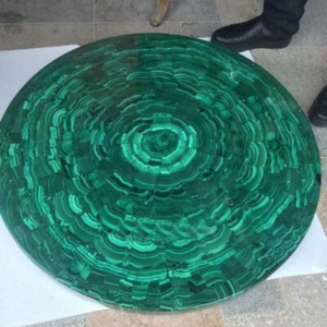 Mesa redonda de malaquita natural / mesa de comedor / mesa de centro / mesa de mostrador - Imagen 1 de 10