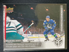 Andrei Kuzmenko 2022-23 Upper Deck Game Dated Moments RC Card  /1199   *In-Hand*