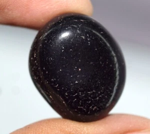 Certified 58.40 Ct Natural Madagascar Black Crystal Tumbled Polished Gemstone - Picture 1 of 4