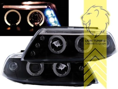 LED Angel Eyes Scheinwerfer für VW Passat 3BG Limousine Variant schwarz - Bild 1 von 4