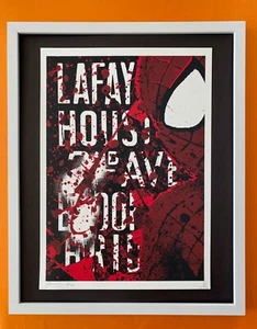 Death NYC Large Framed 16x20 Pop Art Original Graffiti COA Spider Man Stan Lee - Picture 1 of 6