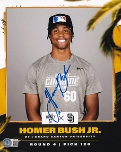 Homer Bush Jr. Signed Padres 8x10 Photo BAS COA GSU Grand Canyon Antelopes Auto - Picture 1 of 24