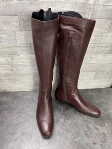 Delman Tall Boots Women 6.5 M Shoes Brown Soft Leather Pull On Equestrian Riding - Picture 1 of 21