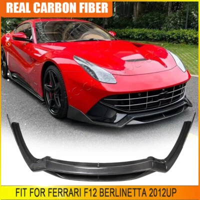 For Ferrari F12 Berlinetta 2012UP Carbon Fiber Front Bumper Lip Spoiler Splitter - Imagem 1 de 4