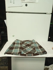 Unbranded School Girl Plaid Skirt Brown/ Blue Size L (B17) - Picture 1 of 10