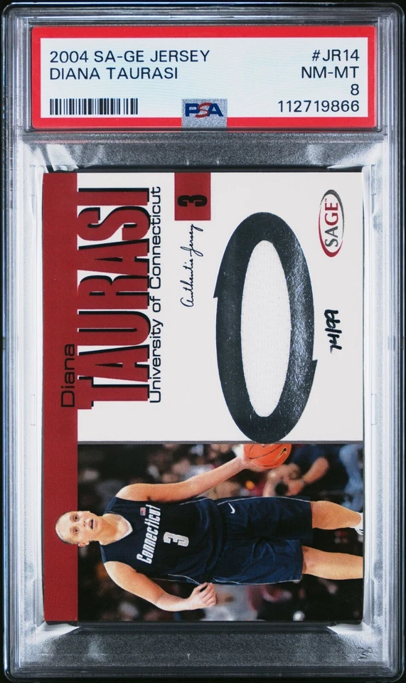 2004 SAGE DIANA TAURASI RC JERSEY RC /99 RED PHOENIX MERCURY UCONN WNBA PSA 8! - Image 1 of 2