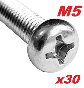 A2 Stainless Steel JIS Philips Head Screws - M5 x 12mm (Pack of 30) - Picture 1 of 1