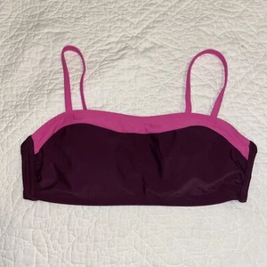 Kona Sol Women's Bikini Top Size Large Burgundy and Pink Lightly Lined Swim Suit - Picture 1 of 6