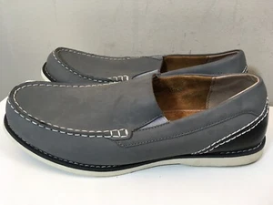 G.H. Bass & Co. Men’s Gray Black Nubuck Leather Loafer Slip-on Size 11 - Picture 1 of 12