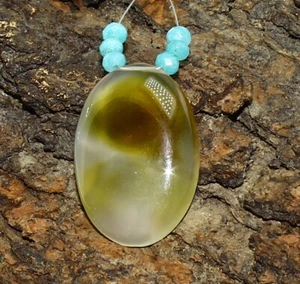 7 cuentas de jade verde liso de ónix natural piedras preciosas sueltas 37,45 cts tamaño 32x22 mm - Imagen 1 de 7