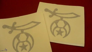 Shriner tail light decal Shrine  PAIR 3.5" tail light sticker set NEW silver - Picture 1 of 1
