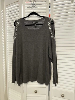 Suéter Inc International Concepts 3x gris hombro frío Foto 1 de 4