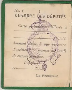 EGIPTO antiguo raro parlamento identificación membresía con prestigio azul y firmado 1936 - Imagen 1 de 4