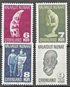 GREENLAND - 1977-80 SCULPTURES. SCOTT 102-105. MNH - Bild 1 von 1