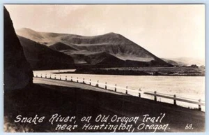 1920-30's RPPC SNAKE RIVER OLD OREGON TRAIL HUNTINGTON OR REAL PHOTO POSTCARD - Picture 1 of 2