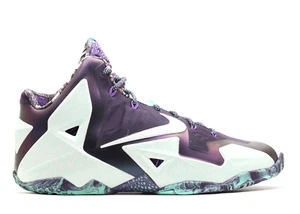 NIKE LEBRON 11 SZ 14 ALL STAR Gumbo League GATOR GLOW PURPLE DYNASTY 647780 - Picture 1 of 6
