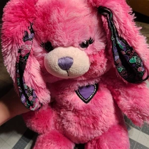 Parche corazón peluche Build-A-Bear Peace Love Bunny rosa BAB animal de peluche de 17" - Imagen 1 de 14
