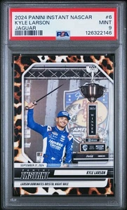2024 Panini Instant Nascar Racing Kyle Larson Jaguar  Bristol SSP #d /10 PSA 9 - Picture 1 of 3