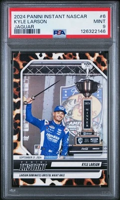 2024 Panini Instant Nascar Racing Kyle Larson Jaguar  Bristol SSP #d /10 PSA 9 - Image 1 of 3