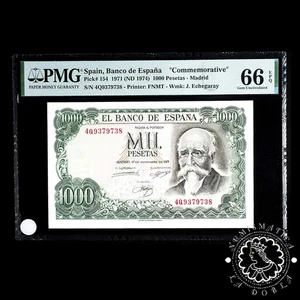 1971 - 1000 PESETAS - Echegaray - Pick 154 Serie 4Q - PMG 66 EPQ - Picture 1 of 2