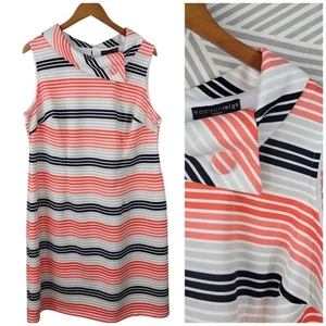 Madison Leigh Sheath Dress sz 16W 16 career Party professional Pink Stripe - Picture 1 of 7
