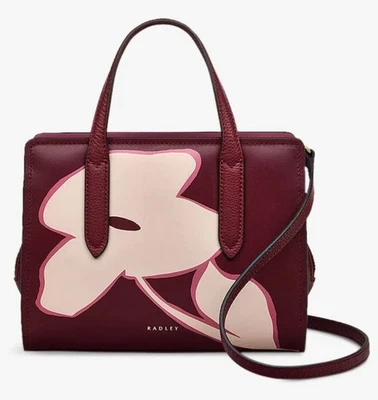 RADLEY MERLOT LEATHER HANDBAG SHOULDER MULTIWAY CROSS BODY BAG NEW!!! - image 1 of 4
