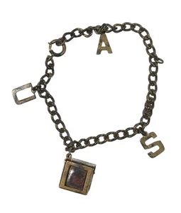 WW2 Patriotisches Bettelarmband USA mit Mini Flagge in Bettelbox Messing - Bild 1 von 14