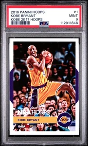 2016-17 NBA Hoops KOBE BRYANT #1 2K 2K17 Insert PSA 9 Lakers - Picture 1 of 2