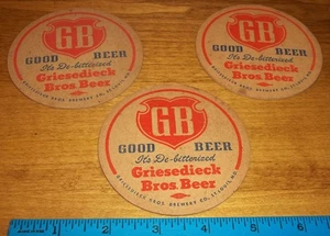Griesedieck Bros Brauerei - 3 alte Bierdeckel - Bild 1 von 2