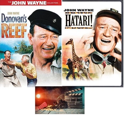 John Wayne Double Feature Hatari & Donovan's Reef 2 DVD + Movie Art Card - Image 1 of 4
