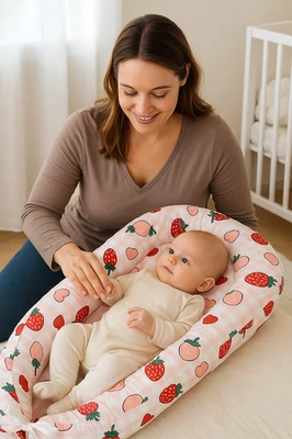 Tummy Time Play Mat for Infant – Soft Cotton Baby Photo Prop Pad 0-12M –US Stock - Image 1 of 4