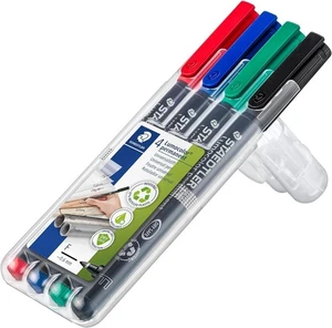 STAEDTLER 318 WP4 Lumocolor Permanent Pen, Fine Line Width, 0.6mm - Assorted ... - Picture 1 of 9