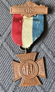 VINTAGE 1883 FRAUENHILFSKORPS ABZEICHEN MEDAILLE BÜRGERKRIEGSVETERANEN PATENTIERT - Bild 1 von 5