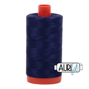Aurifil Mako Baumwollgarn einfarbig 50wt (1422 Yards / 1300 Meter) Mitternachtsblau - Bild 1 von 1