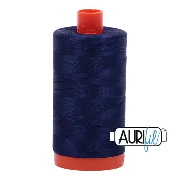 Aurifil Mako Cotton Thread Solid 50wt (1422 Yards / 1300 Meters) Midnight Blue - Image 1 of 1