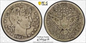 1913 S PCGS G4 - SILVER Barber Quarter - 25c US Coin #45996A - Picture 1 of 3