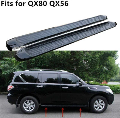 estriberas peldaños laterales pedal barra Nerf apta para Infiniti QX56 QX80 2011-2021 Foto 1 de 4