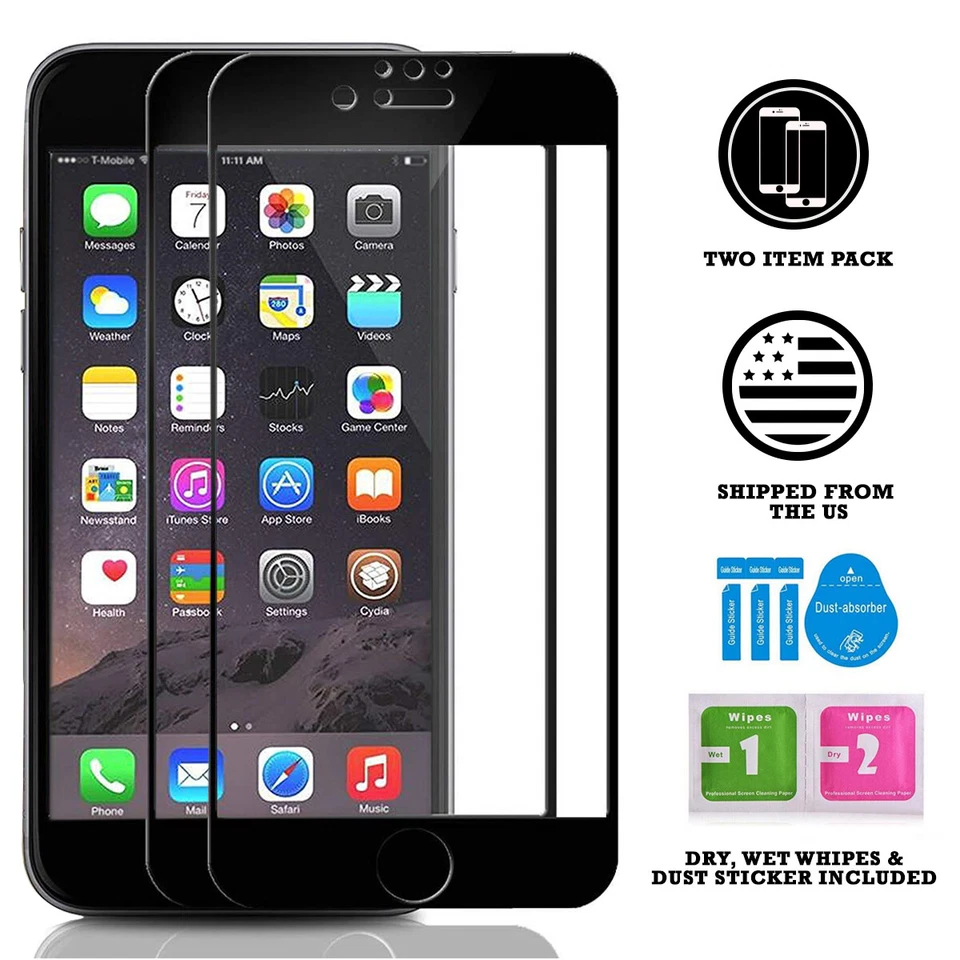 LOCTUS 2-Pack Tempered Glass Screen Protector for Apple iPhone SE (1st Gen) Black White