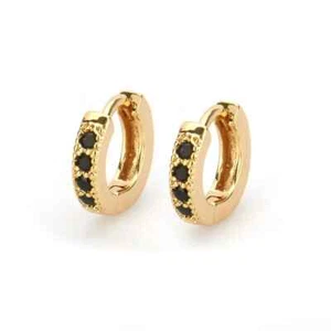 Pendientes de circón enchapados en oro multicolor de colección de moda con hebilla de cobre - Imagen 1 de 11