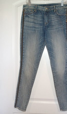 Women's CULT OF INDIVIDUALITY midrise skinny JEANS Zippers on legs 32