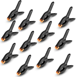 Spring Clamps 12 Pack, Spring Clips 3.5 Inch Plastic Clamp for Crafts and Profes - Picture 1 of 7