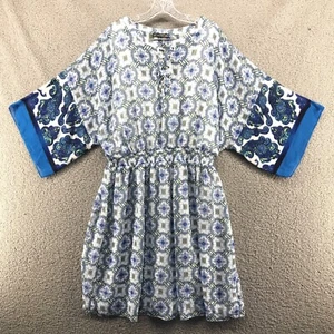 adrianna papell womens summer dress geometric design size L polyester - Picture 1 of 11